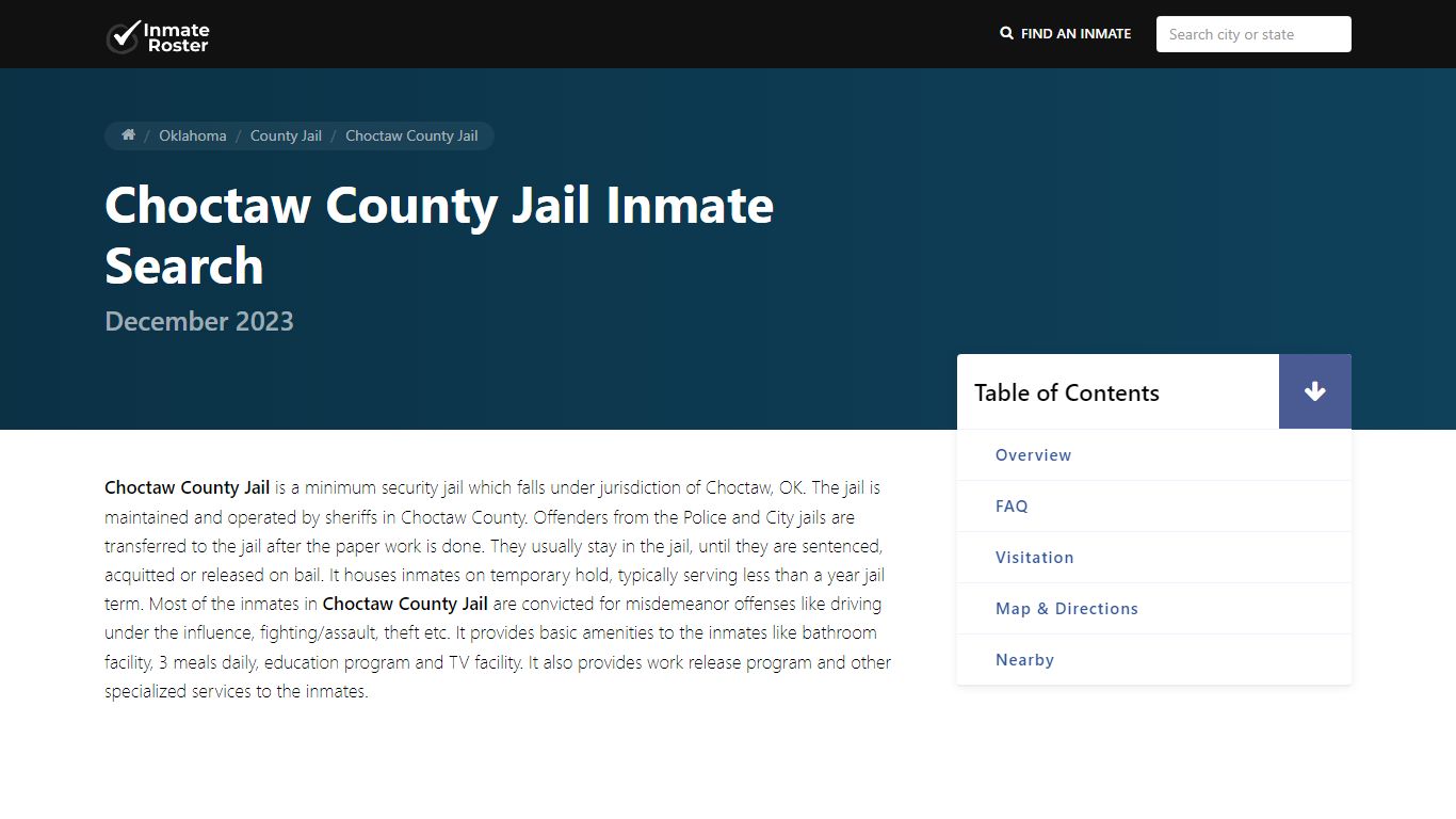 Inmate Search | Choctaw County Jail - Hugo, OK - InmateRoster