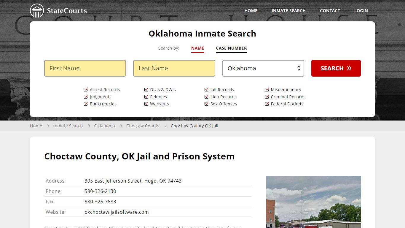 Choctaw County, OK Jail and Prison System - State Courts